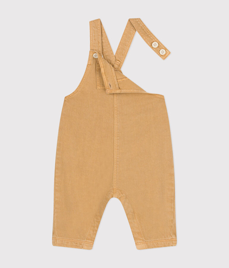 Salopette longue en denim de couleur b&eacute;b&eacute; beige TOURONE