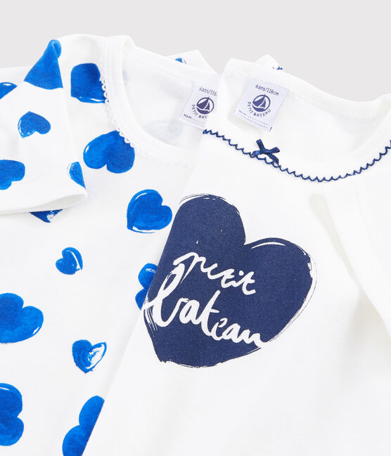 Lot de 2 tee-shirts manches courtes cœurs petite fille variante 1