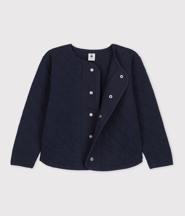 Cardigan en tubique enfant fille / gar&ccedil;on bleu marine