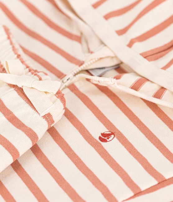 Ensemble rayé marinière en jersey épais bébé rose AVALANCHE/blanc SIENNA