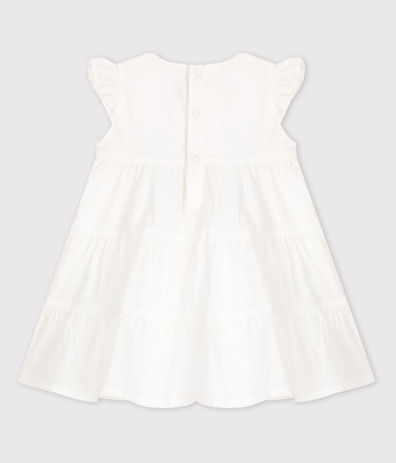 Robe sans manches b&eacute;b&eacute; en popeline blanc ECUME