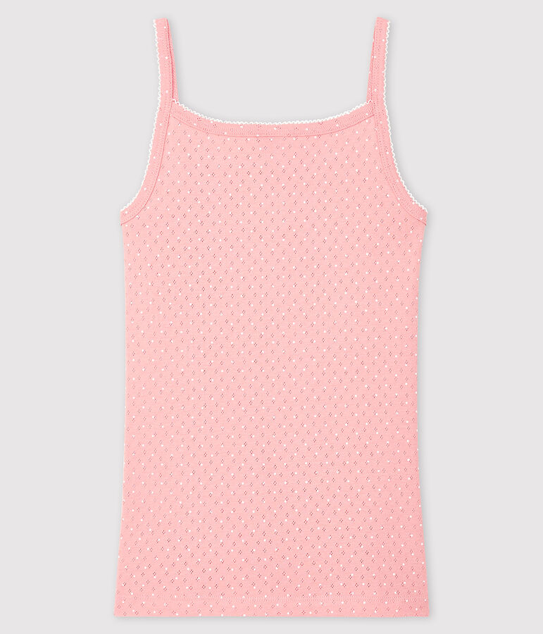 Chemise &agrave; bretelles fantaisie Femme rose/blanc