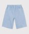 Bermuda short enfant en coton uni bleu