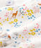 Pyjama imprimé fleuri petite fille en molleton blanc MARSHMALLOW/blanc MULTICO
