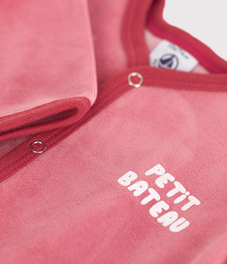 Dors bien en velours b&eacute;b&eacute; rose PAPI