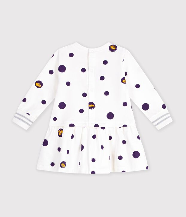 Robe manches longues b&eacute;b&eacute; fille blanc/multicouleur