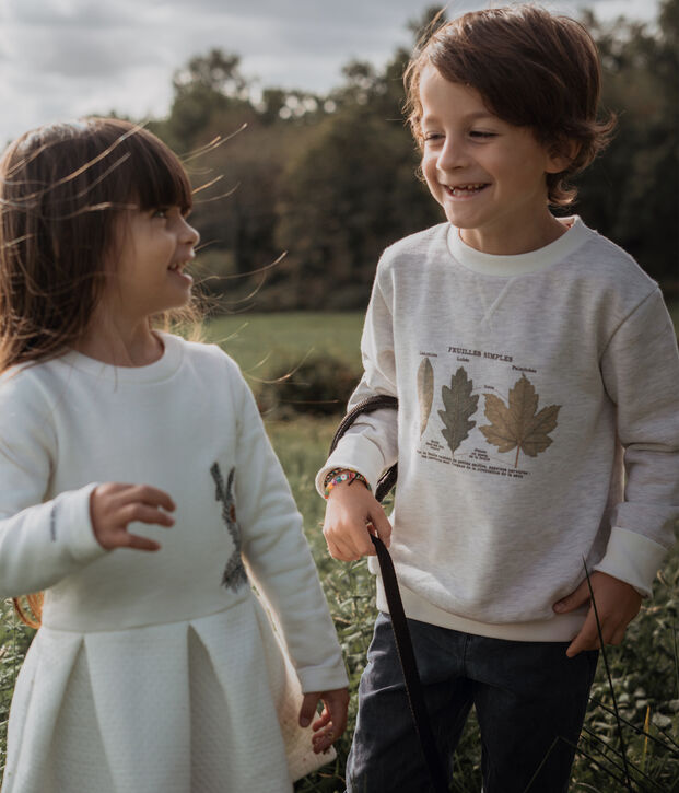 Sweatshirt enfant gar&ccedil;on Petit Bateau x Deyrolle beige chin&eacute;