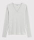 T-shirt col V iconique en coton Femme