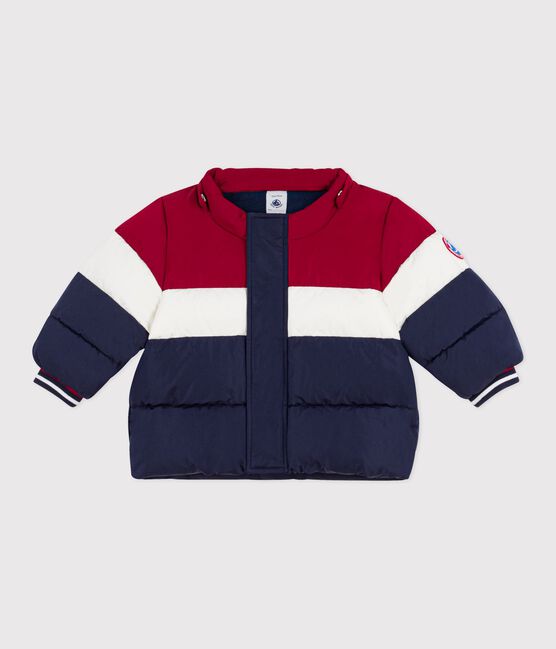 Doudoune fine bébé unie colorblock bleu SMOKING/blanc MULTICO