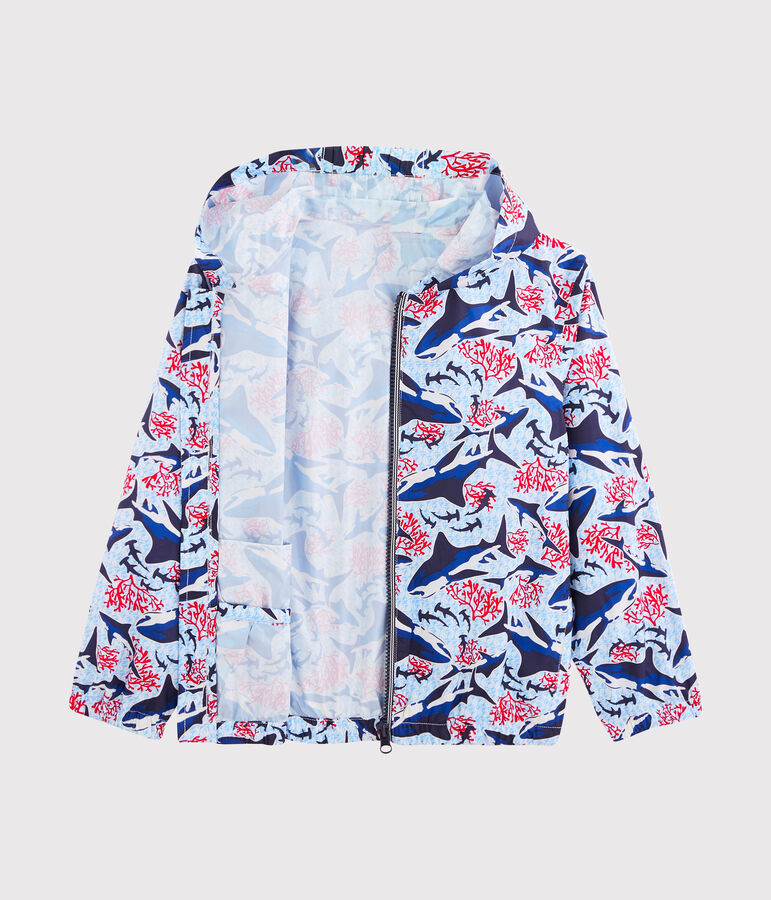 Coupe-Vent anti-UV UPF 50+ enfant garcon blanc/multicouleur