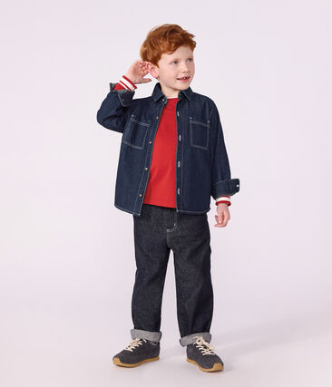 Chemise enfant en denim uni
