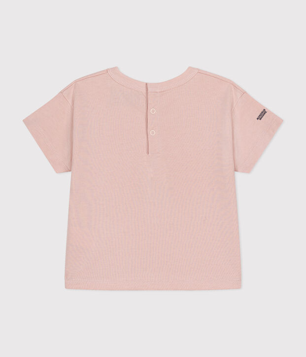 Tee-shirt Monsieur Madame en coton b&eacute;b&eacute; rose