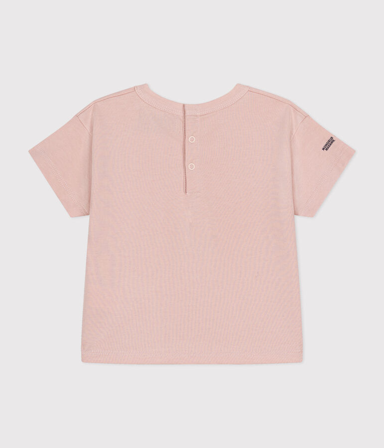Tee-shirt Monsieur Madame en coton b&eacute;b&eacute; rose
