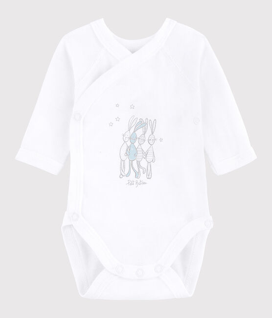 Body croisé manches longues bébé fille-garçon blanc ECUME