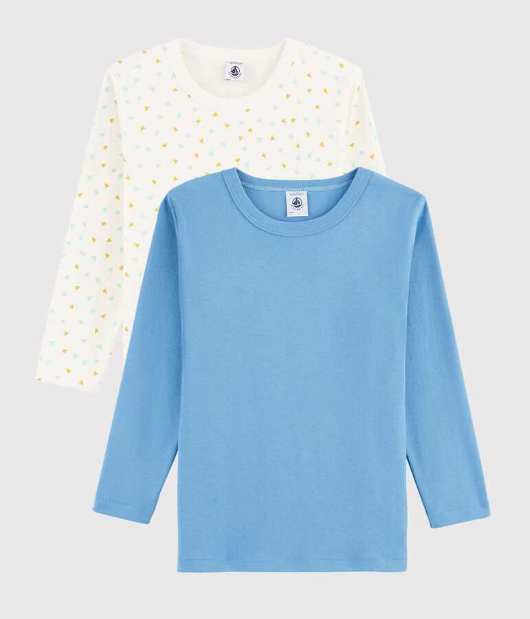 Lot de 2 tee-shirts manches longues imprim&eacute; g&eacute;om&eacute;trique petit gar&ccedil;on multicouleur