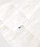 Robe cérémonie bébé en coton léger, manches courtes blanc ECUME/ ARGENT