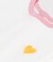 Tee-shirt b&eacute;b&eacute; en coton manches courtes uni et badge c&oelig;ur blanc