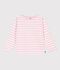 Marini&egrave;re enfant en coton &agrave; rayures rose/rose