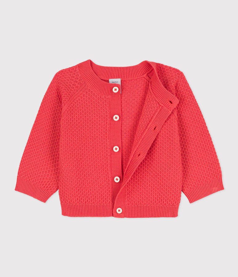 Cardigan b&eacute;b&eacute; en tricot de coton orange JUPITER
