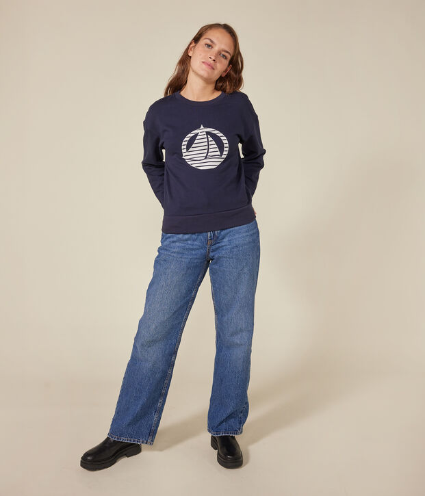 Sweatshirt en molleton femme bleu