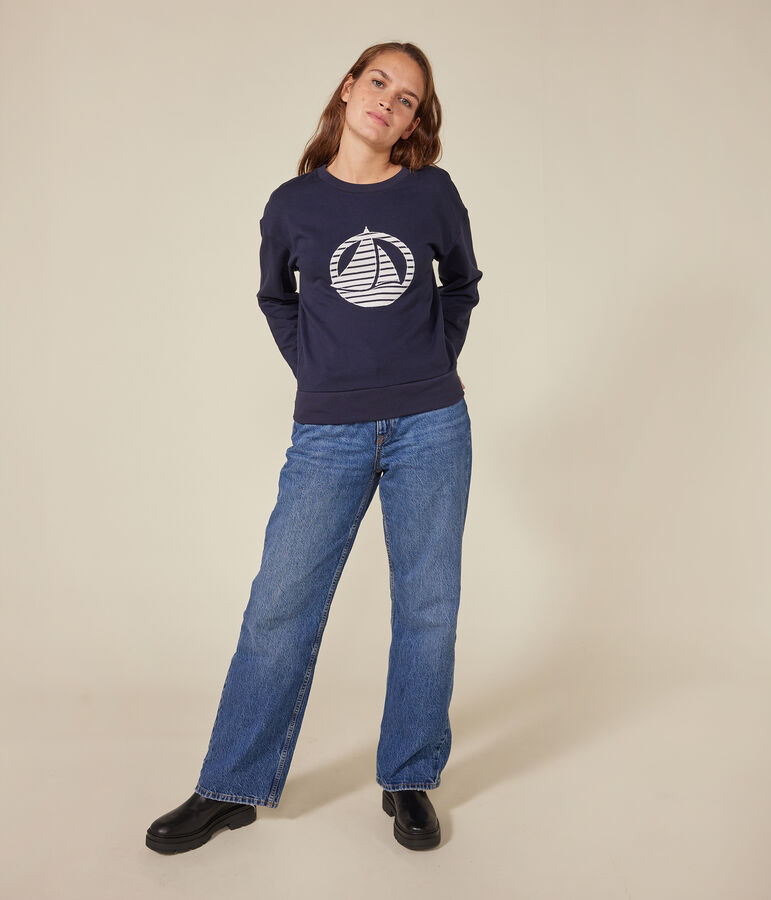 Sweatshirt en molleton femme bleu