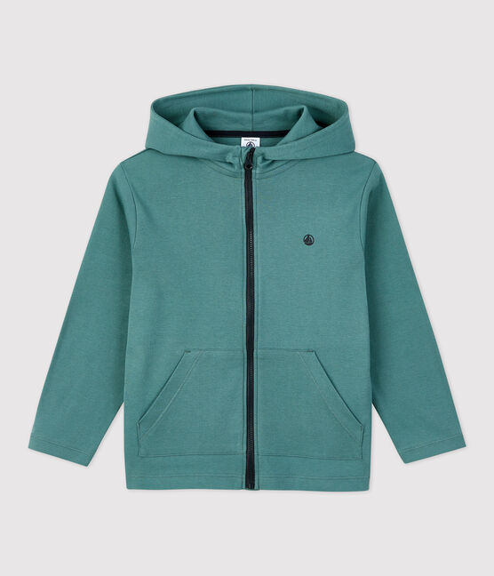 Sweatshirt à capuche enfant fille / garçon vert BRUT