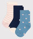Lot de 3 paires de chaussettes fleurs bébé