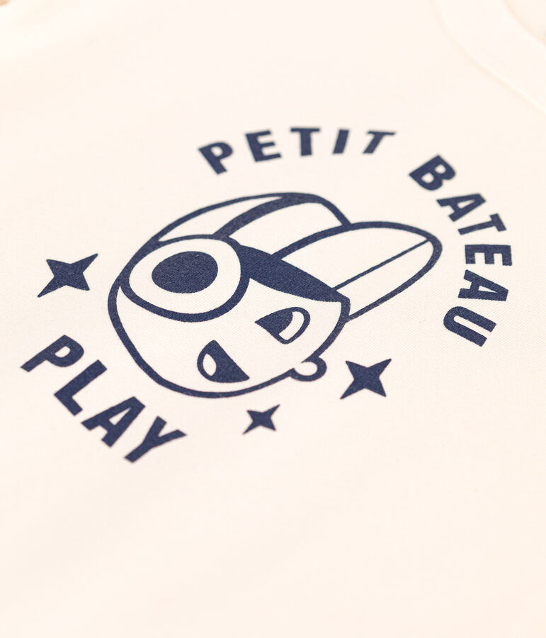 Tee-shirt manches courtes en jersey fin enfant gar&ccedil;on &eacute;cru AVALANCHE