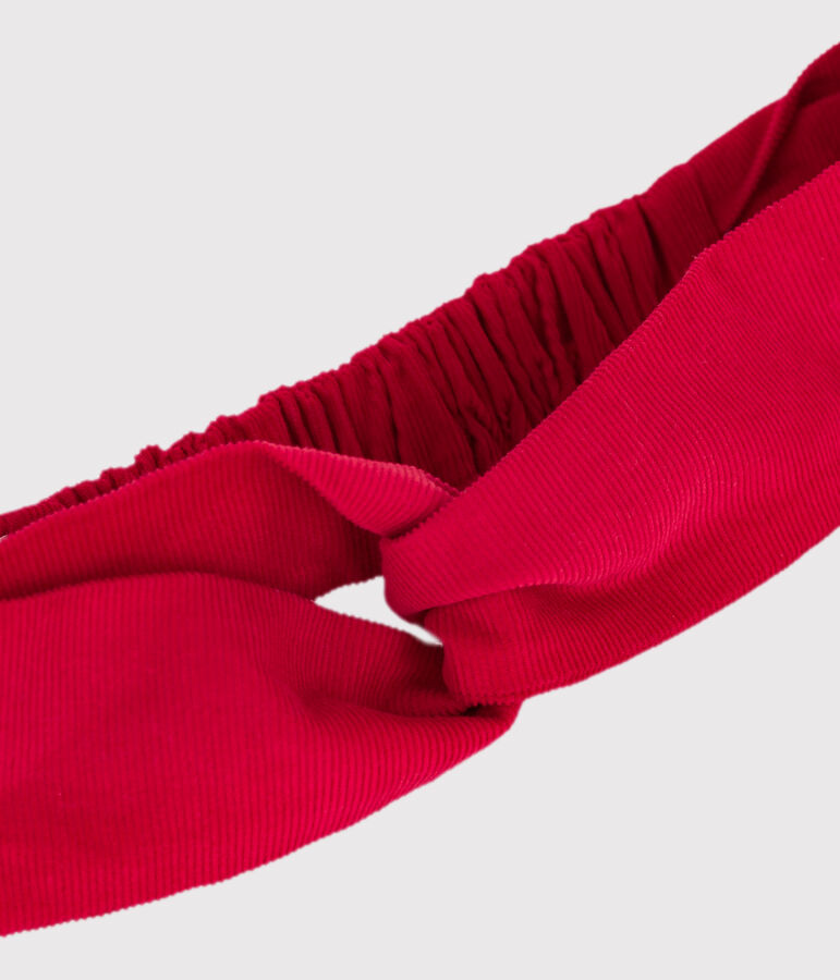 Bandeau enfant en velours rouge