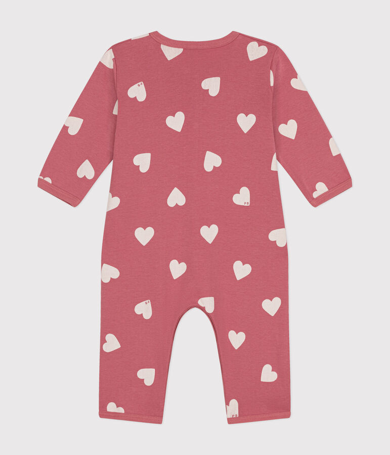 Pyjama sans pieds imprim&eacute; en coton b&eacute;b&eacute; rose ROSEWOOD/ MARSHMALLOW
