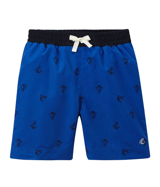 Short de bain garçon imprimé bleu PERSE/bleu SMOKING