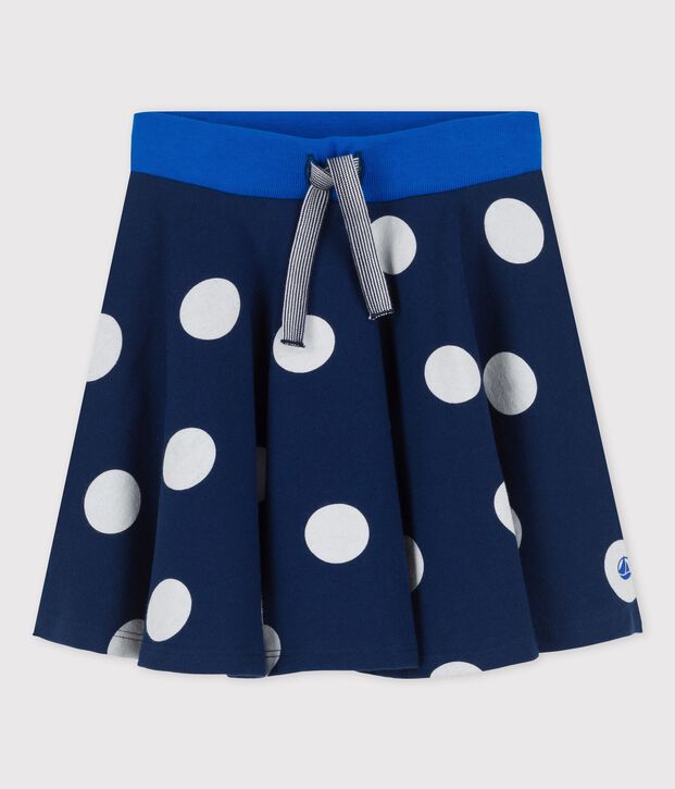 Jupe en coton enfant fille bleu/blanc