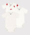 Lot de 3 bodies croisés manches courtes en coton cœurs bébé variante 1