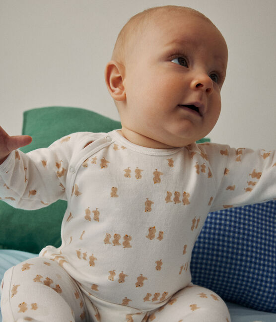 Pyjama en molleton bébé blanc MARSHMALLOW/blanc MULTICO