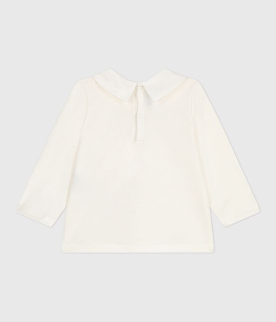 Blouse bébé en coton manches longues avec col brodé blanc MARSHMALLOW