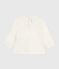 Blouse bébé en coton manches longues avec col brodé blanc MARSHMALLOW