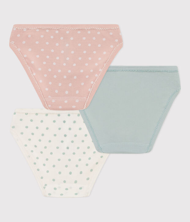 Lot de 3 culottes &agrave; pois en coton petite fille multicouleur