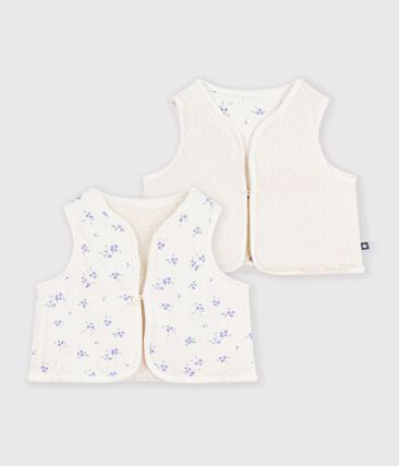 Gilet bébé en coton et sherpa sans manches imprimé fleurs