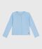 Cardigan enfant en coton uni bleu clair