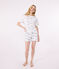 Pyjama short femme en coton imprimé Paris blanc MARSHMALLOW/blanc MULTICO