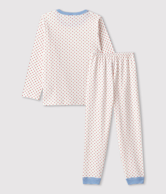 Pyjama à motifs en coton enfant blanc MARSHMALLOW/rouge PEPS