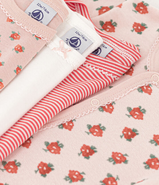 Lot de 1 pyjama bébé et 3 bodies fleurs variante 1