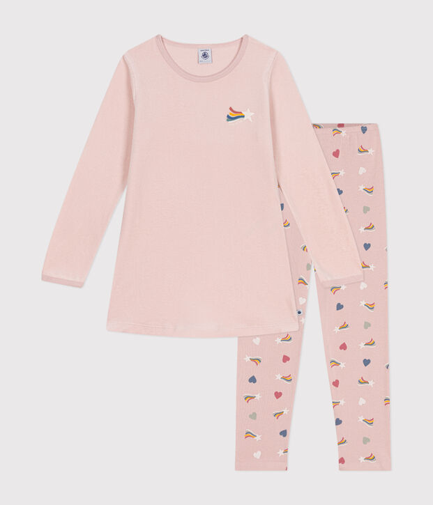 Chemise de nuit en velours enfant. rose/multicouleur