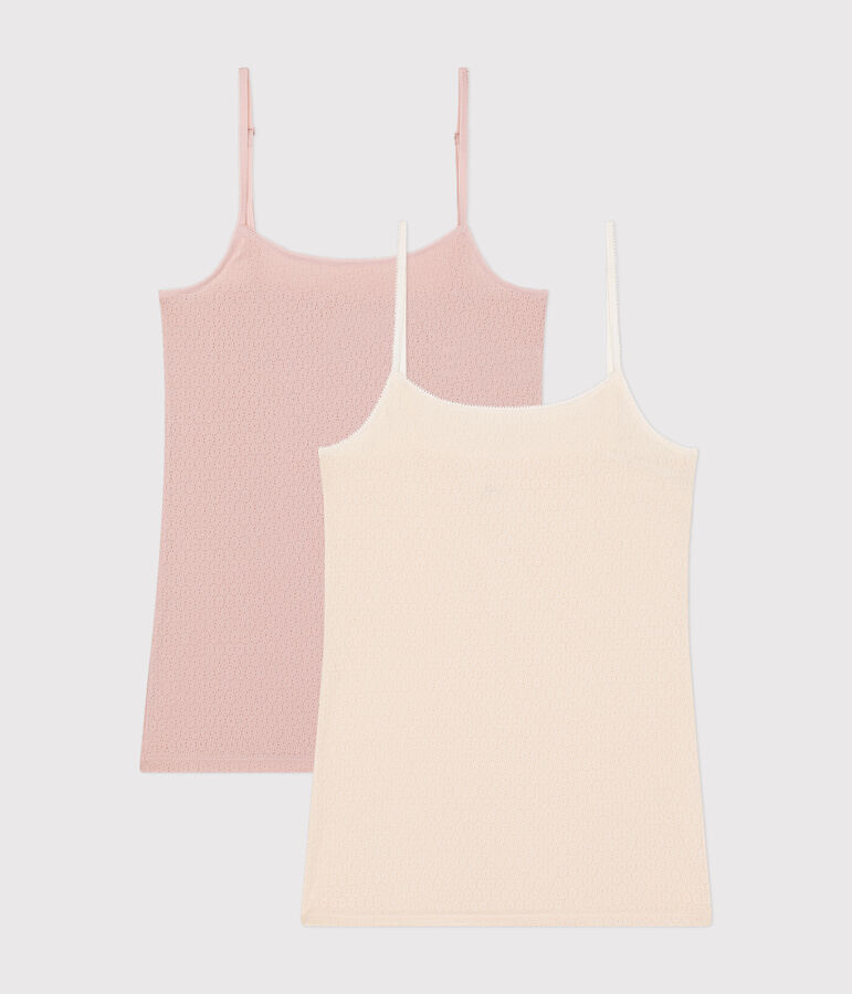 Lot de 2 chemises &agrave; bretelles en coton ajour&eacute; femme variante 1