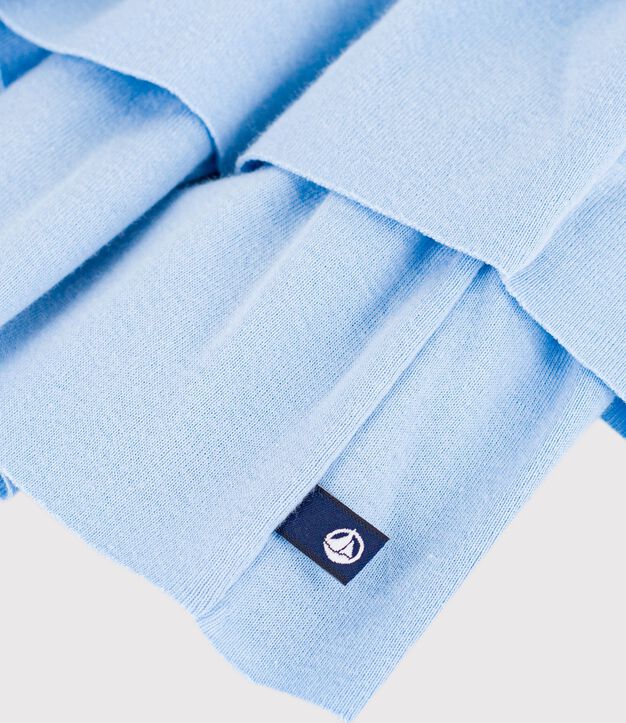 Jupe enfant courte en coton unie bleu clair