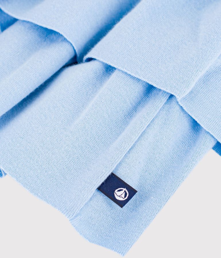 Jupe enfant courte en coton unie bleu