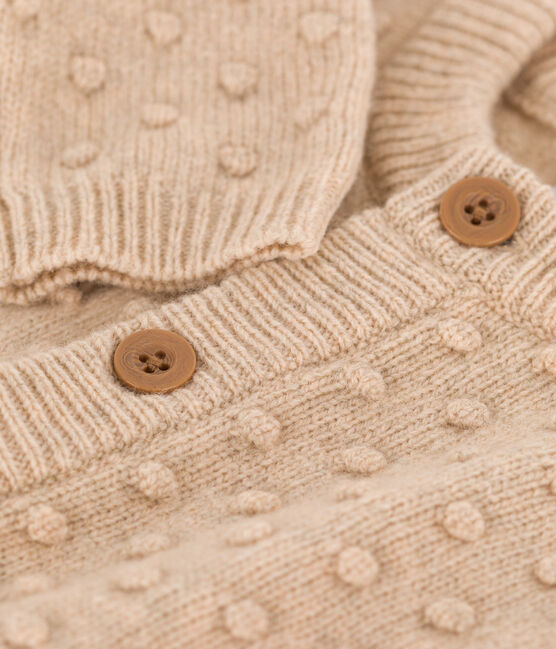 Cardigan bébé en tricot en laine écru AVALANCHE