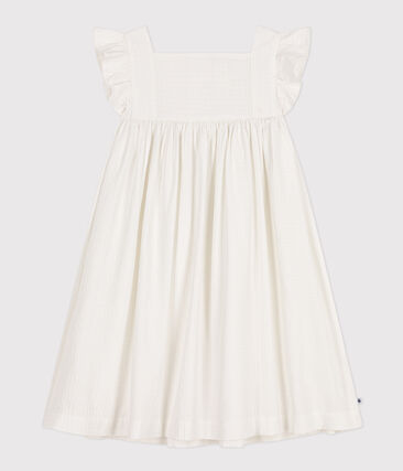 Robe sans manche en coton façonné enfant fille