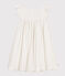 Robe sans manche en coton fa&ccedil;onn&eacute; enfant fille blanc