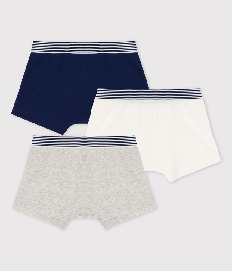 Lot de 3 boxers petit gar&ccedil;on en coton multicouleur